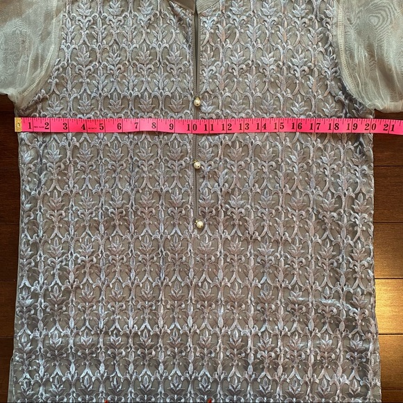 ✨Embroidered Organza Tunic/Long Shirt/Kameez for Formal or Party Wear, in Medium - Picture 5 of 7
